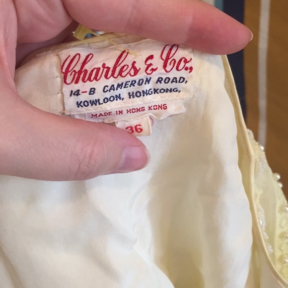 Amazing True Vintage Pale Yellow Beaded Dress Set - Picture 7 of 8